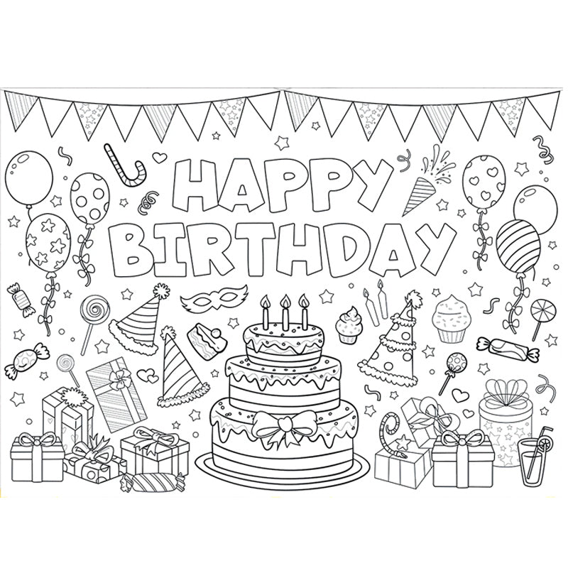 Space Birthday Party Supplies, Coloring Tablecloth for Kids, Birthday Coloring Poster, Drawing Books for Boys and Girls