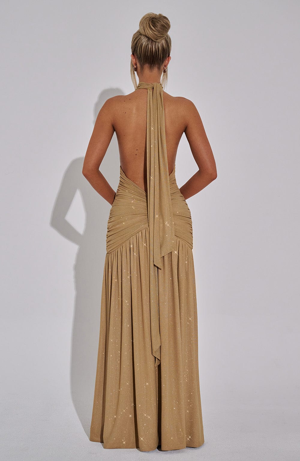 Melania Maxi Dress Gold Sparkle