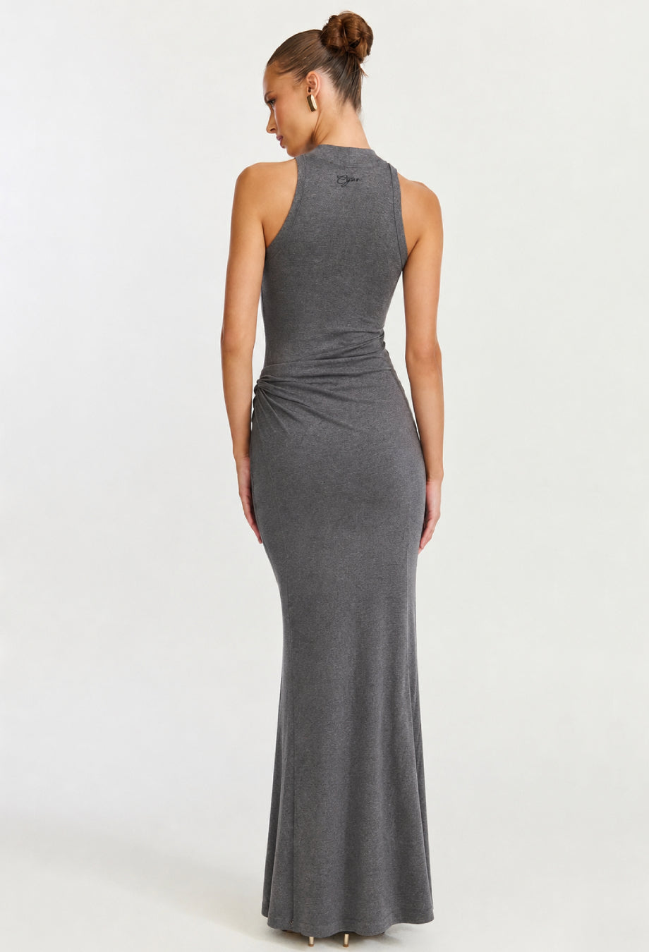Sadira Grey Stretch Maxi Dress Cocktail & Wedding Guest Dress