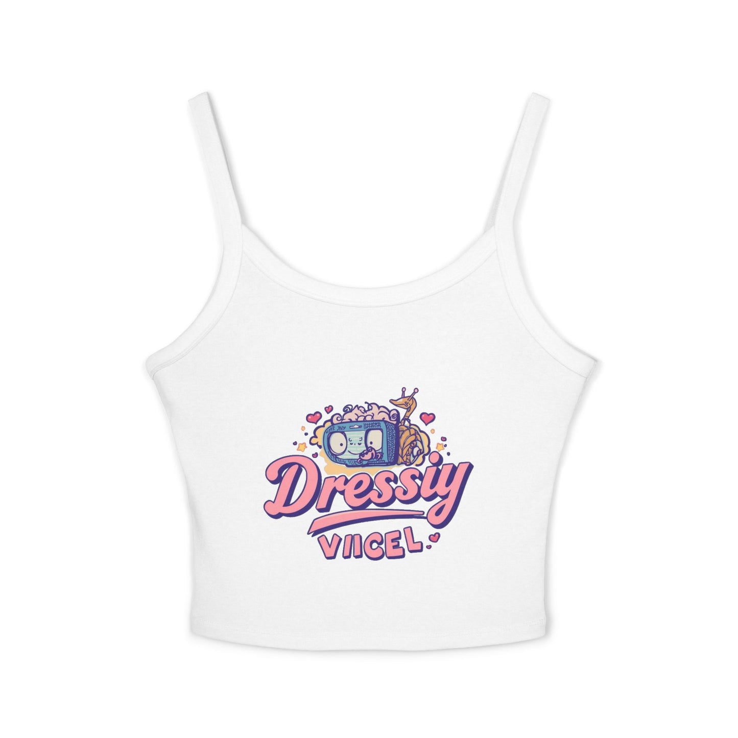 Vikel Retro Cute Graphic Spaghetti Strap Tank Top