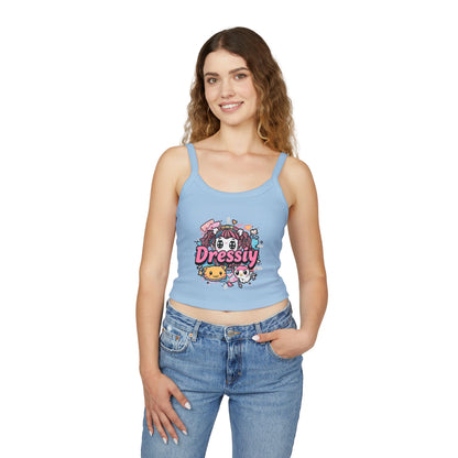 Cute Kawaii Anime Graphic Spaghetti Strap Tank