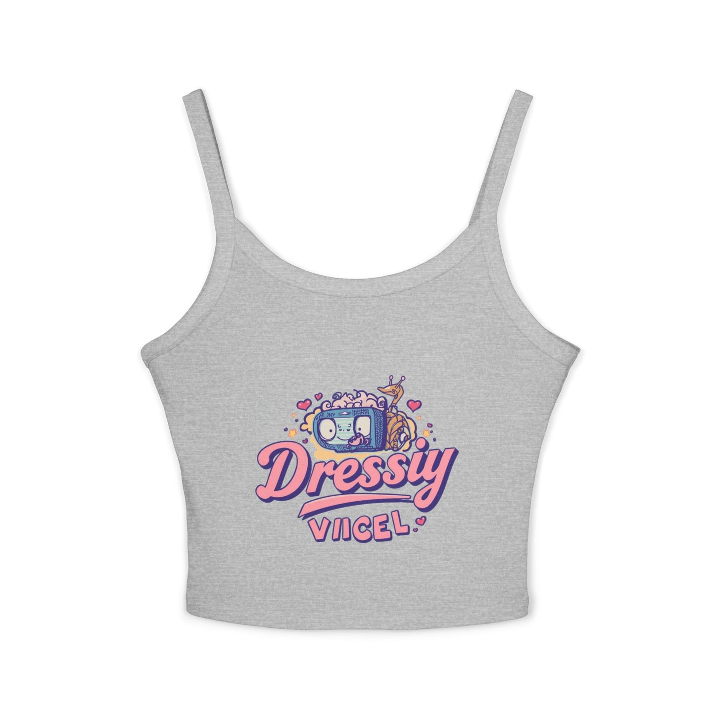 Vikel Retro Cute Graphic Spaghetti Strap Tank Top