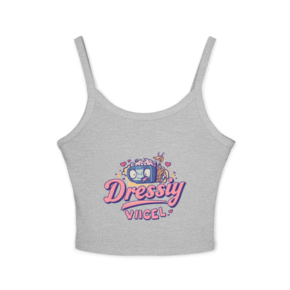 Vikel Retro Cute Graphic Spaghetti Strap Tank Top