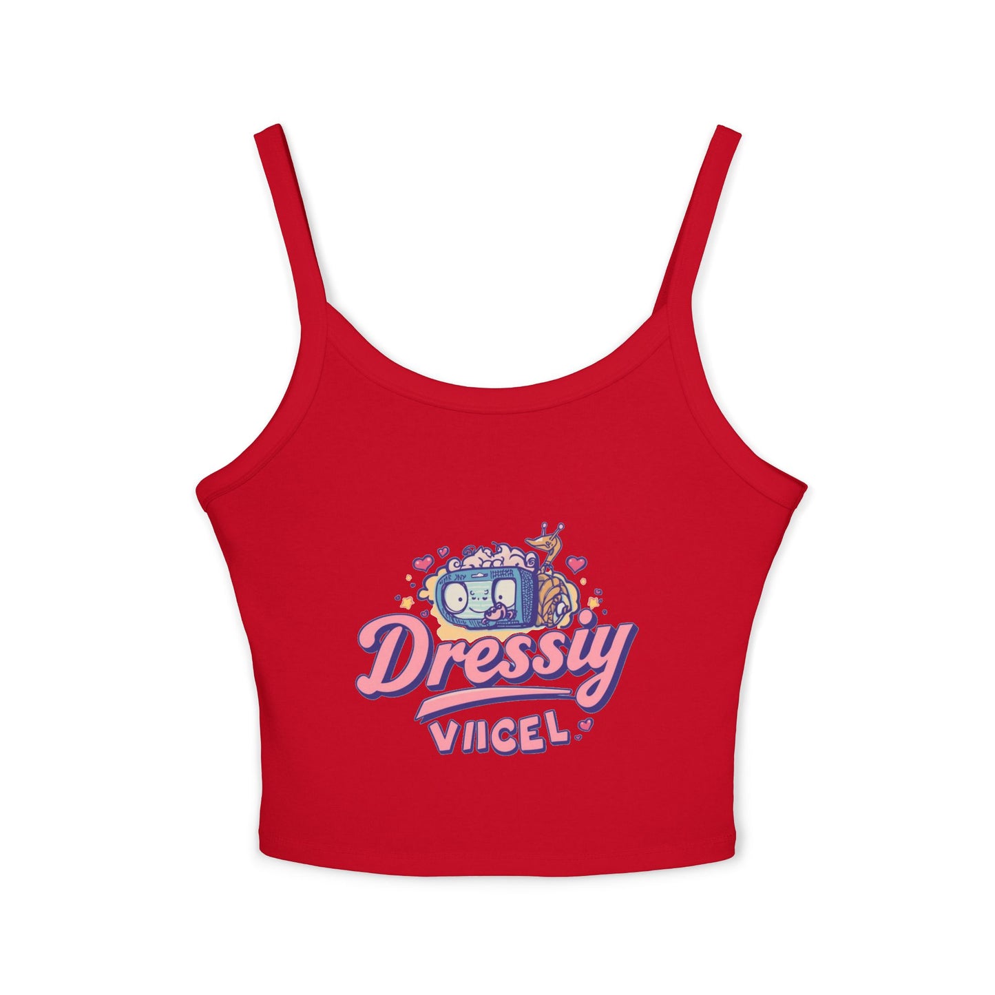 Vikel Retro Cute Graphic Spaghetti Strap Tank Top