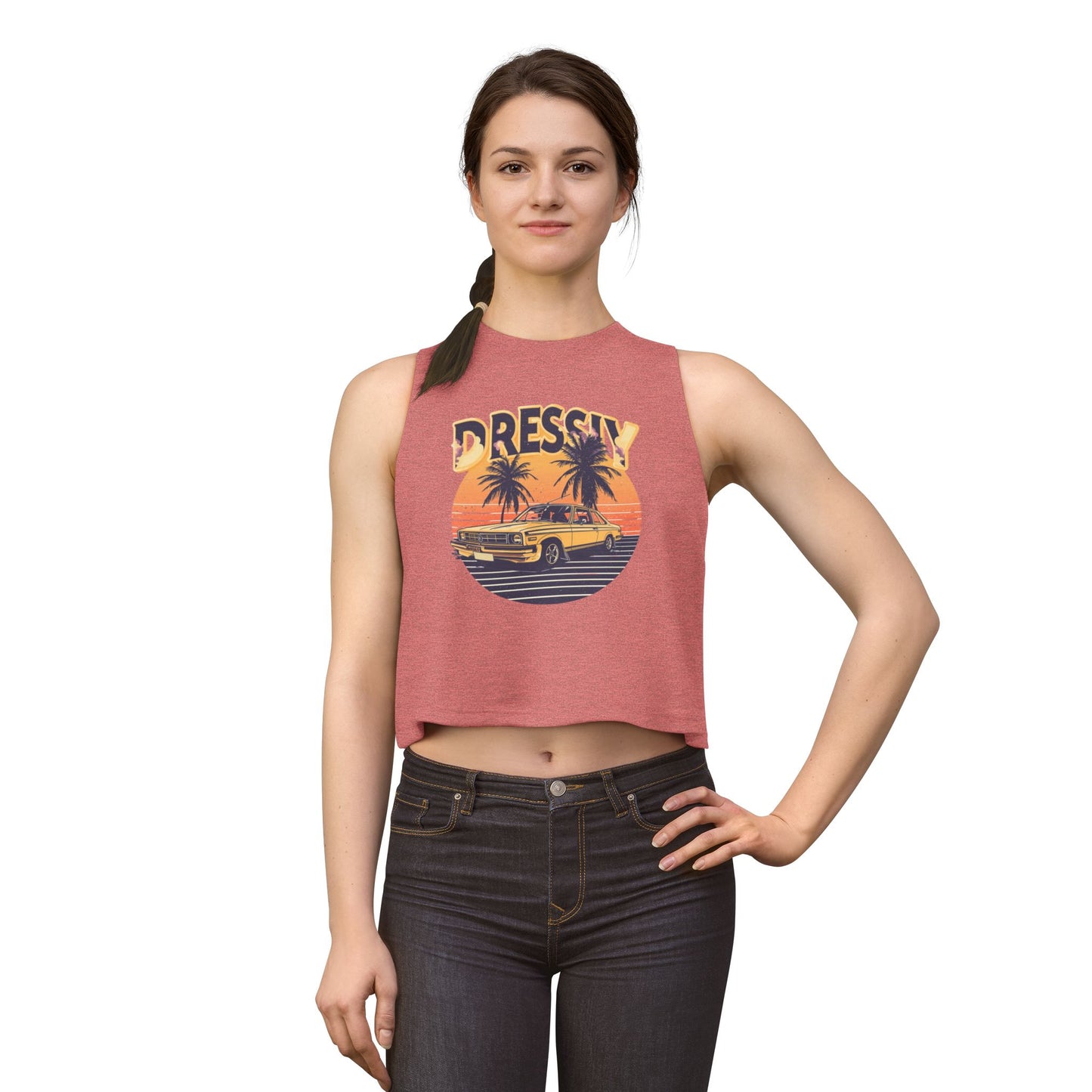 Vintage Sunset Crop Top – Retro Summer Vibes