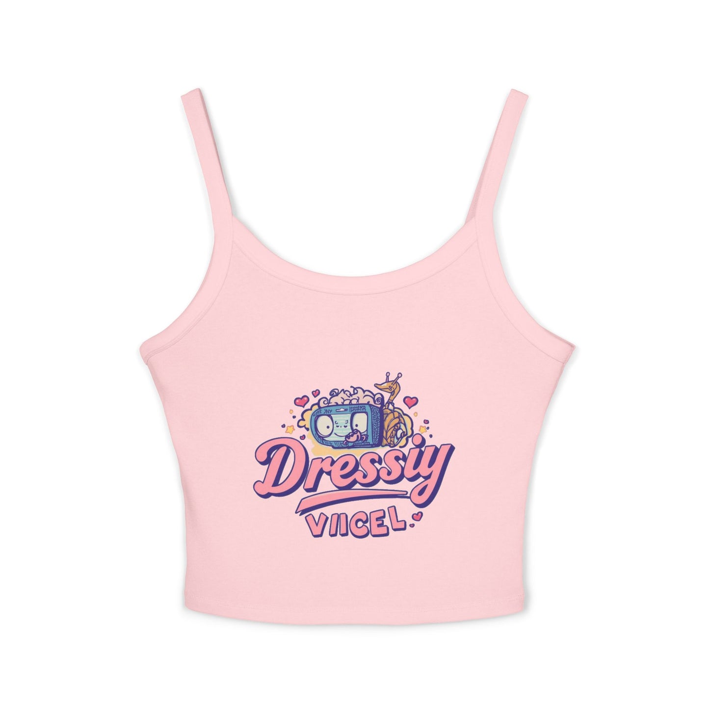 Vikel Retro Cute Graphic Spaghetti Strap Tank Top