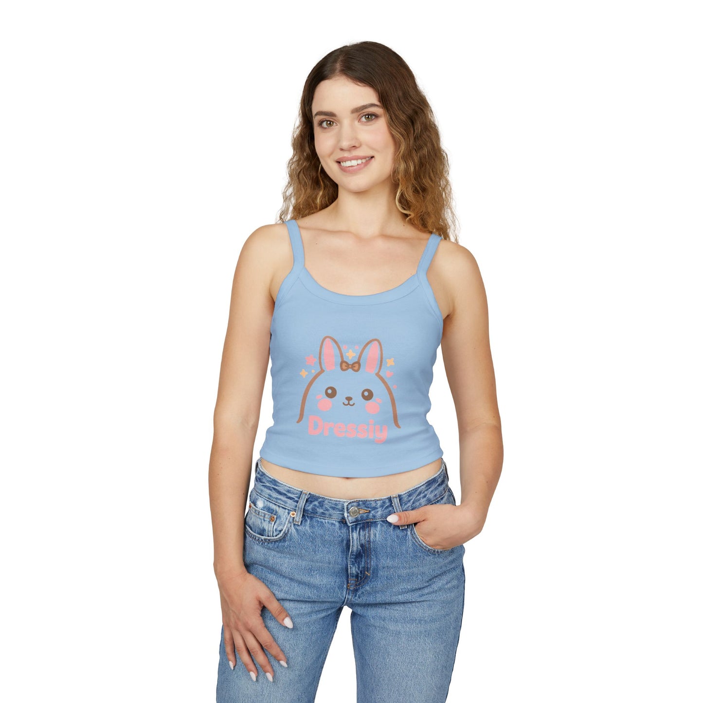 Cute Bunny Spaghetti Strap Crop Tank