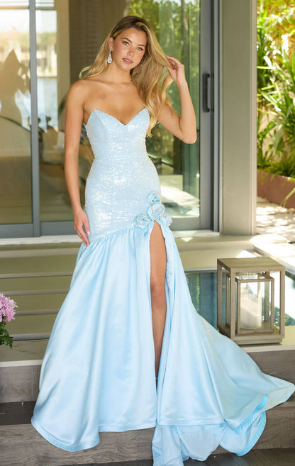 26520 Ava Presley Sequin & Satin Mermaid Gown