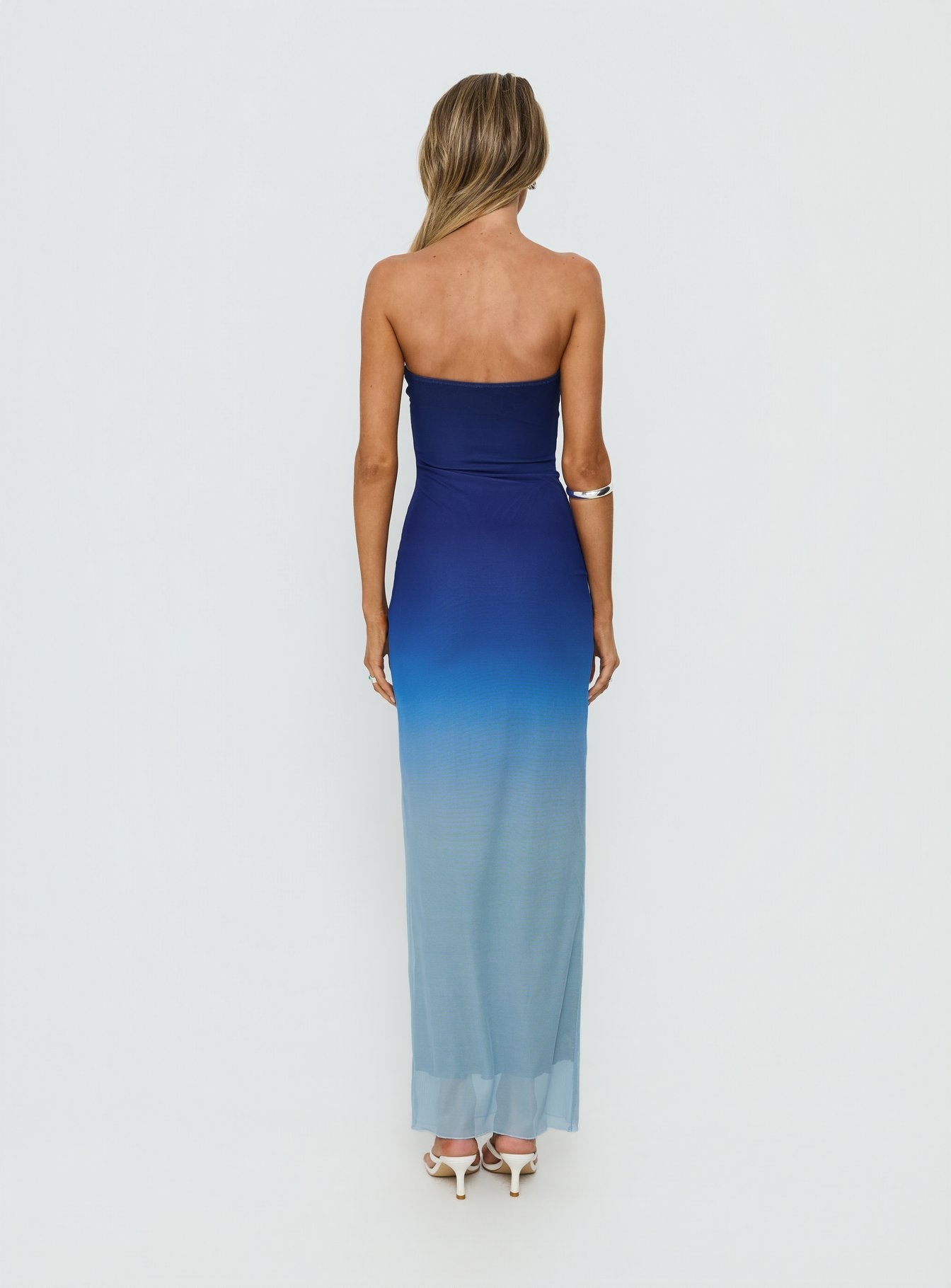 Stolen Love Strapless Maxi Dress Blue Ombre