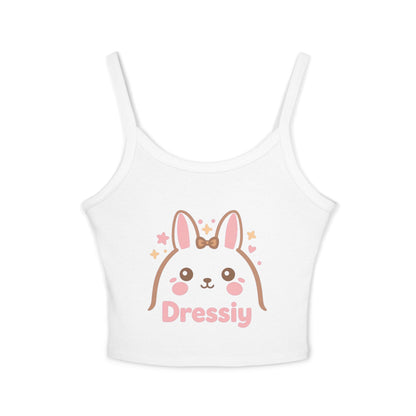 Cute Bunny Spaghetti Strap Crop Tank