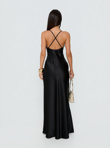 Klairee Lace Maxi Dress Black
