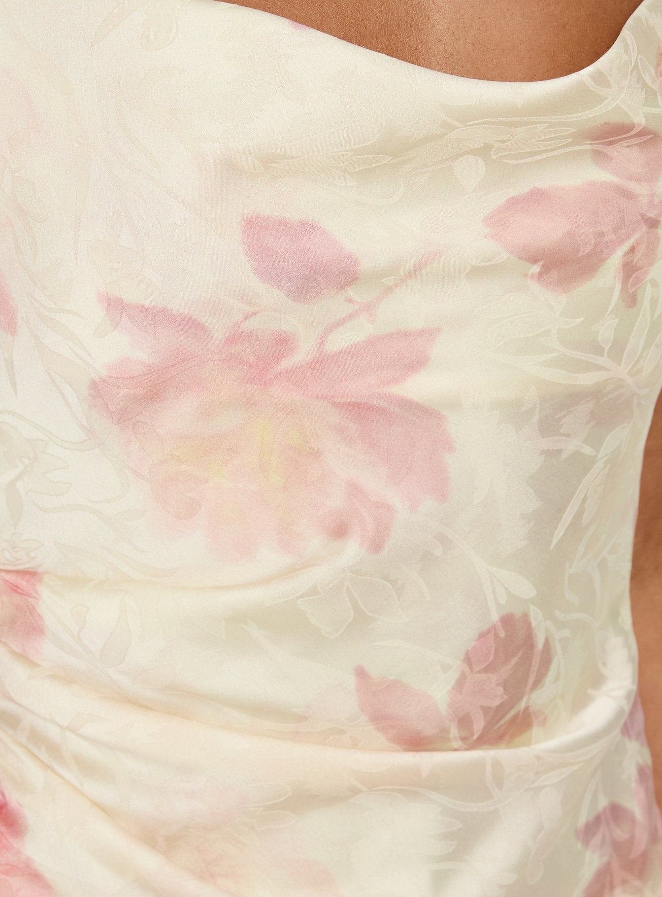 Mienna Cowl Neck Mini Dress Yellow / Pink Floral