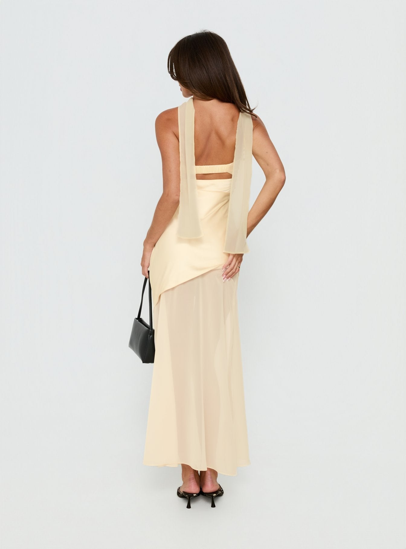 Irisie Strapless Scarf Maxi Dress Yellow