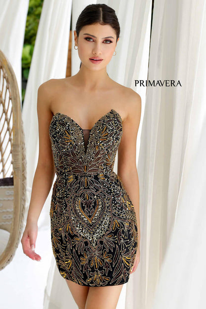 4226 Primavera Art Deco-Inspired Beaded Mini Dress