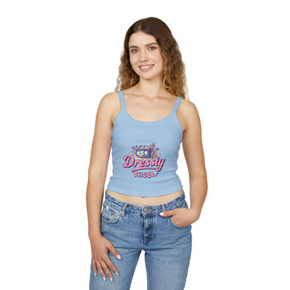 Vikel Retro Cute Graphic Spaghetti Strap Tank Top