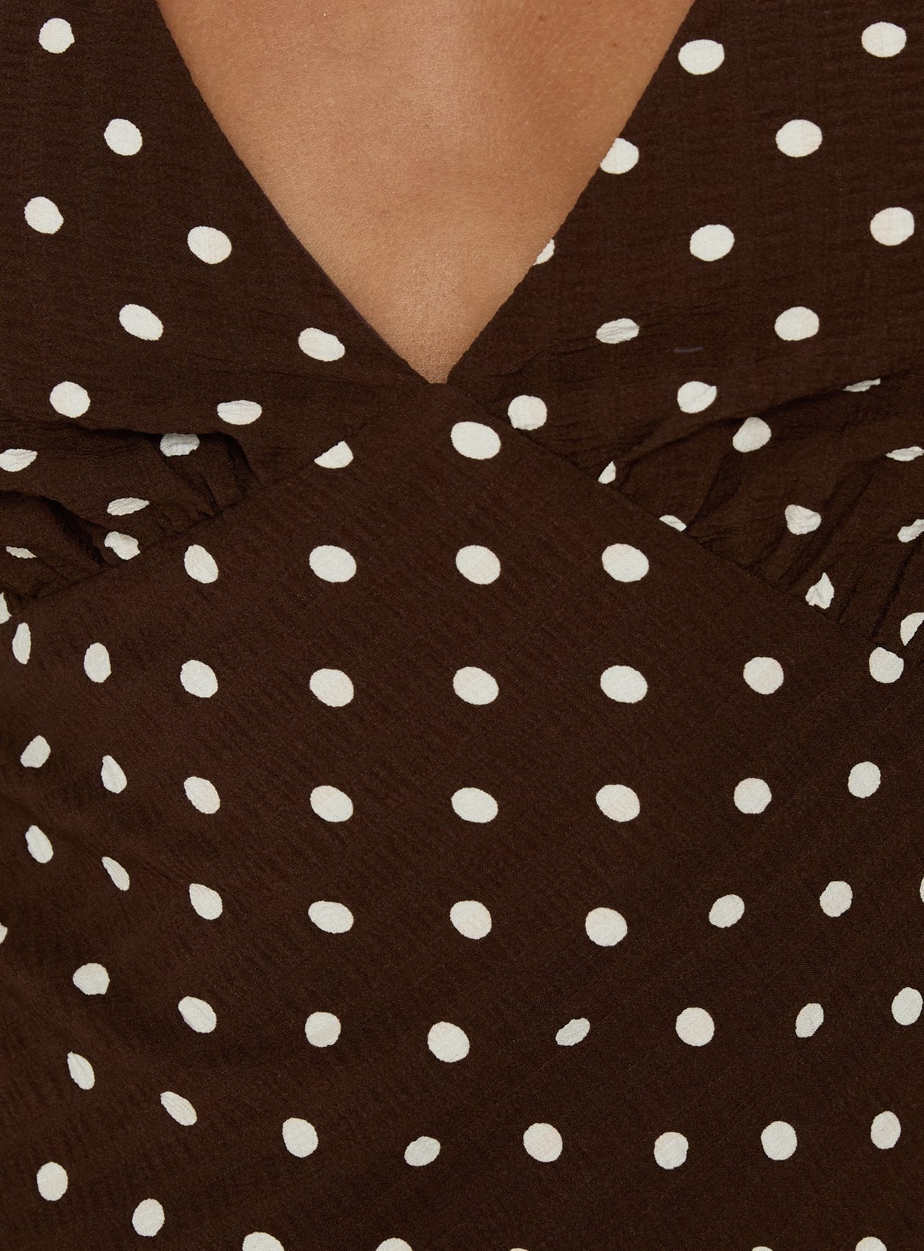 Nellie Maxi Dress Brown Polka Dot Petite