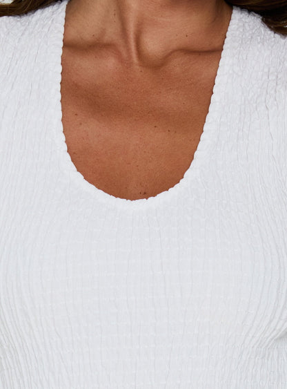 Highgate Drop Waist Pleat Detail Maxi Dress White