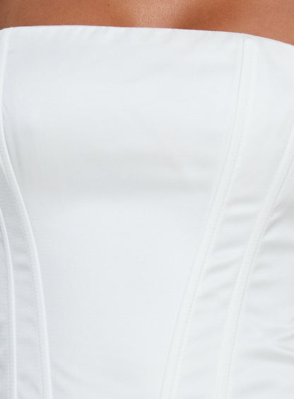 Joslyne Off Shoulder Corset Mini Dress White