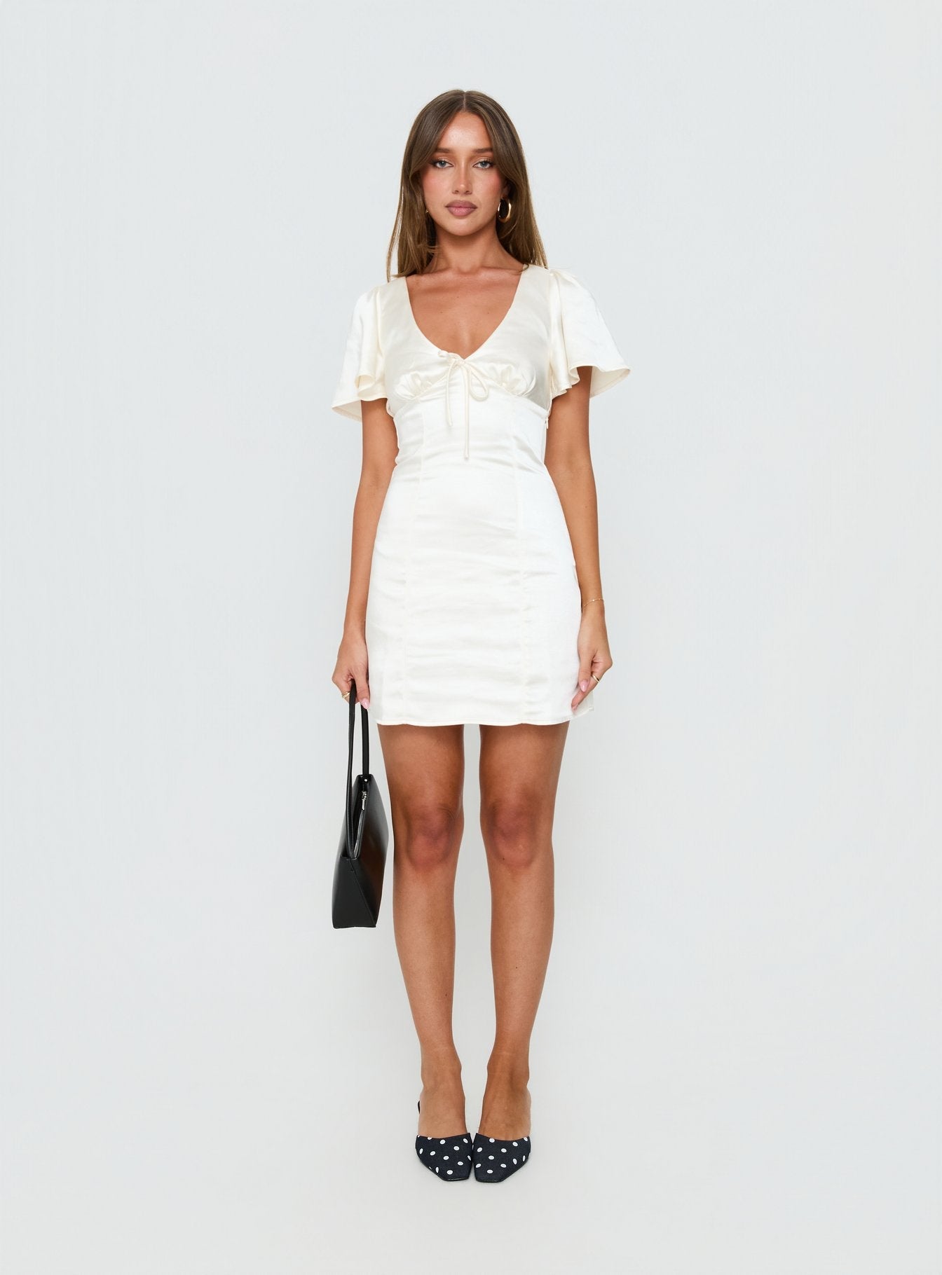 Sun Will Rise Tie Detail Mini Dress Cream