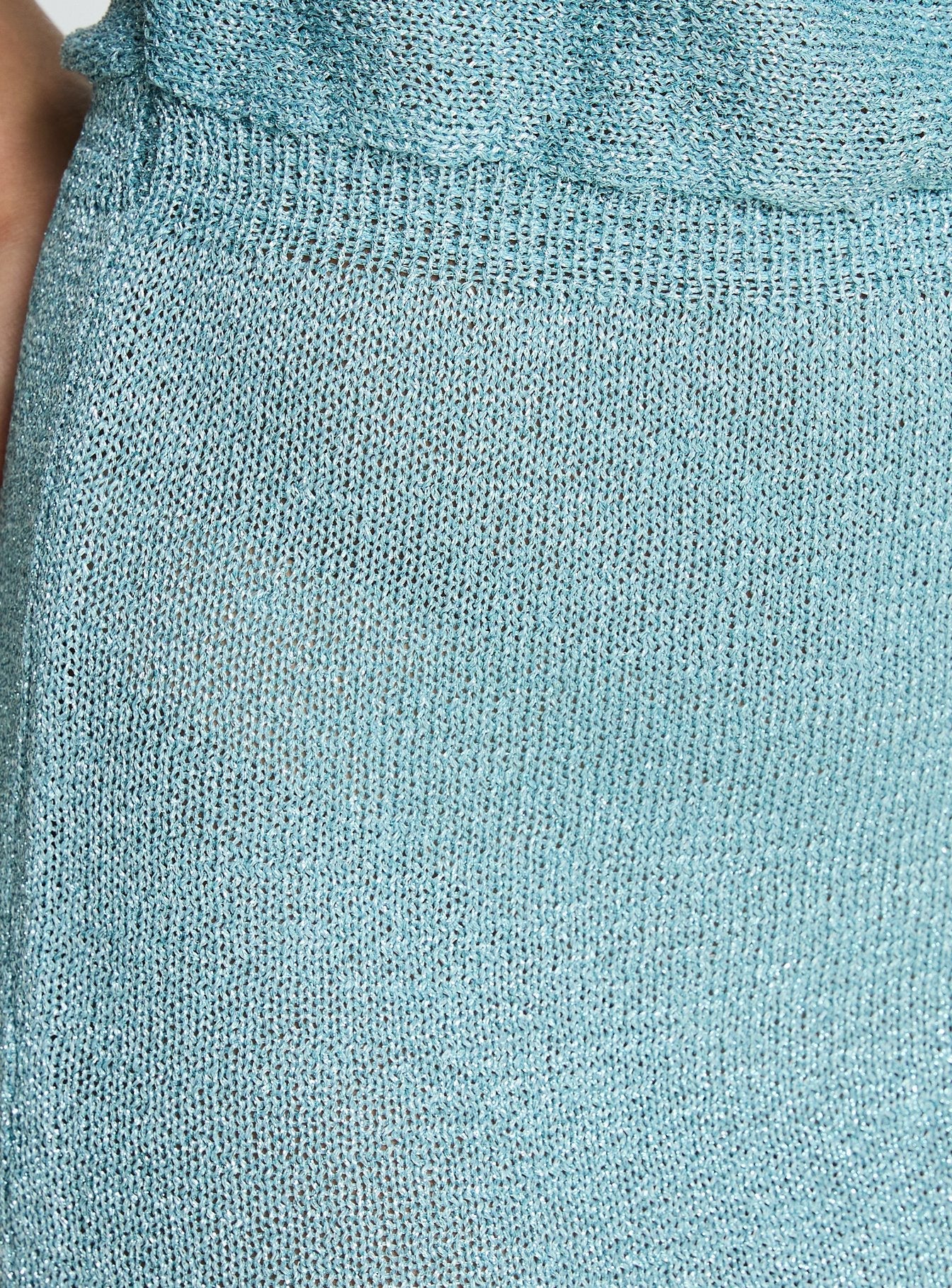 Kysa Off Shoulder Knit Mini Dress Ocean Blue