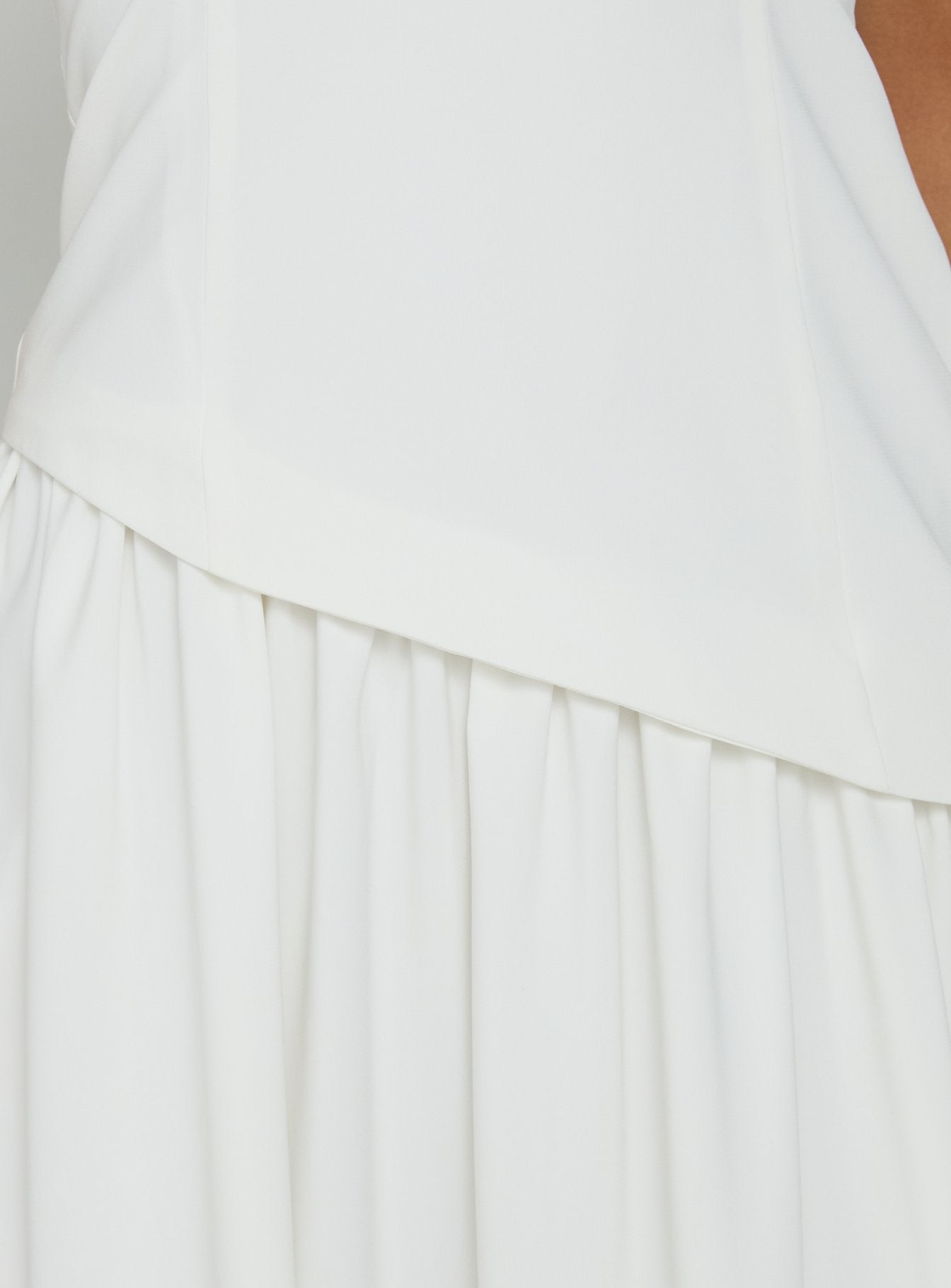 Odela Strapless Scarf Drop Waist Maxi Dress White