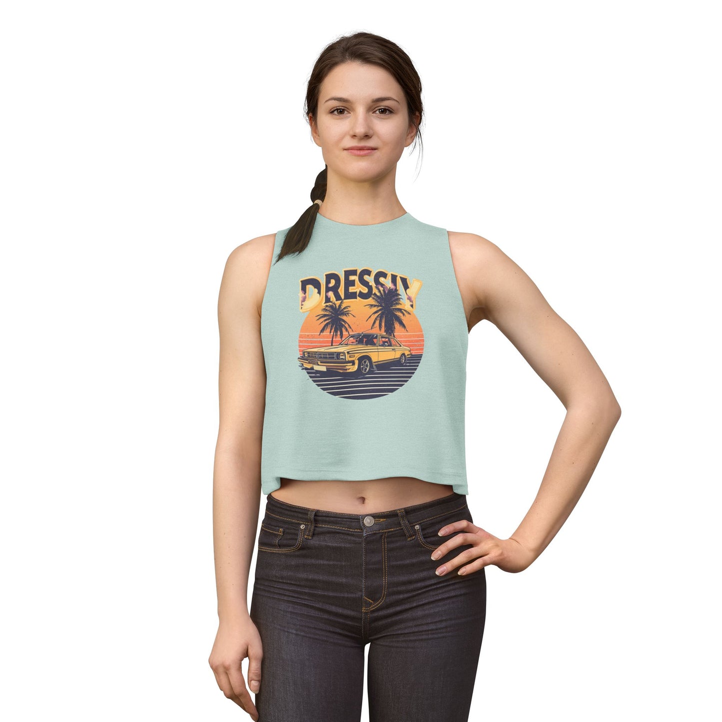Vintage Sunset Crop Top – Retro Summer Vibes