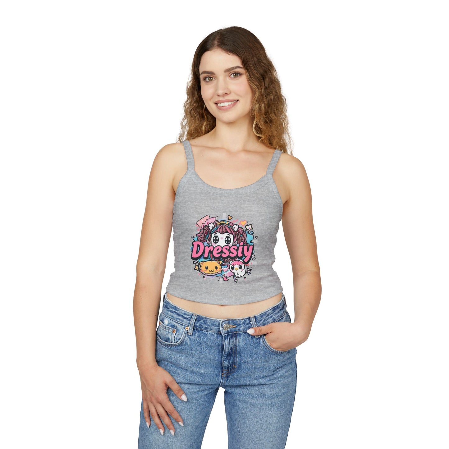 Cute Kawaii Anime Graphic Spaghetti Strap Tank