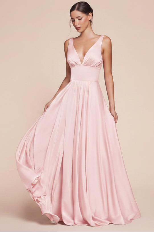 Kinsley Gown Soft Satin A- Dress