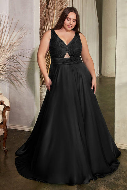 Marlena Gown A- Keyhole Soft Satin Dress