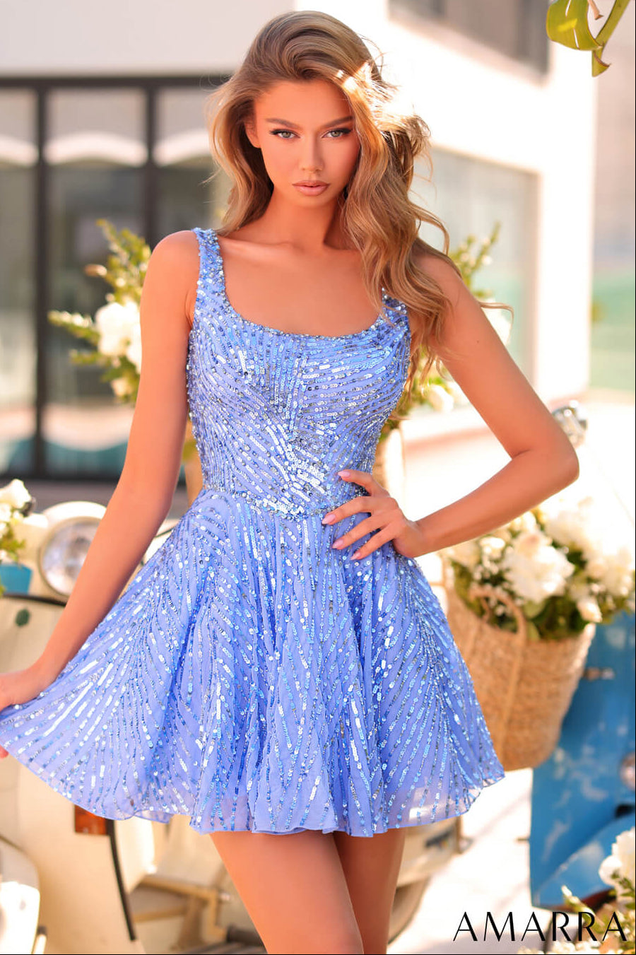 88967 Amarra Sequin A- Mini Party Dress