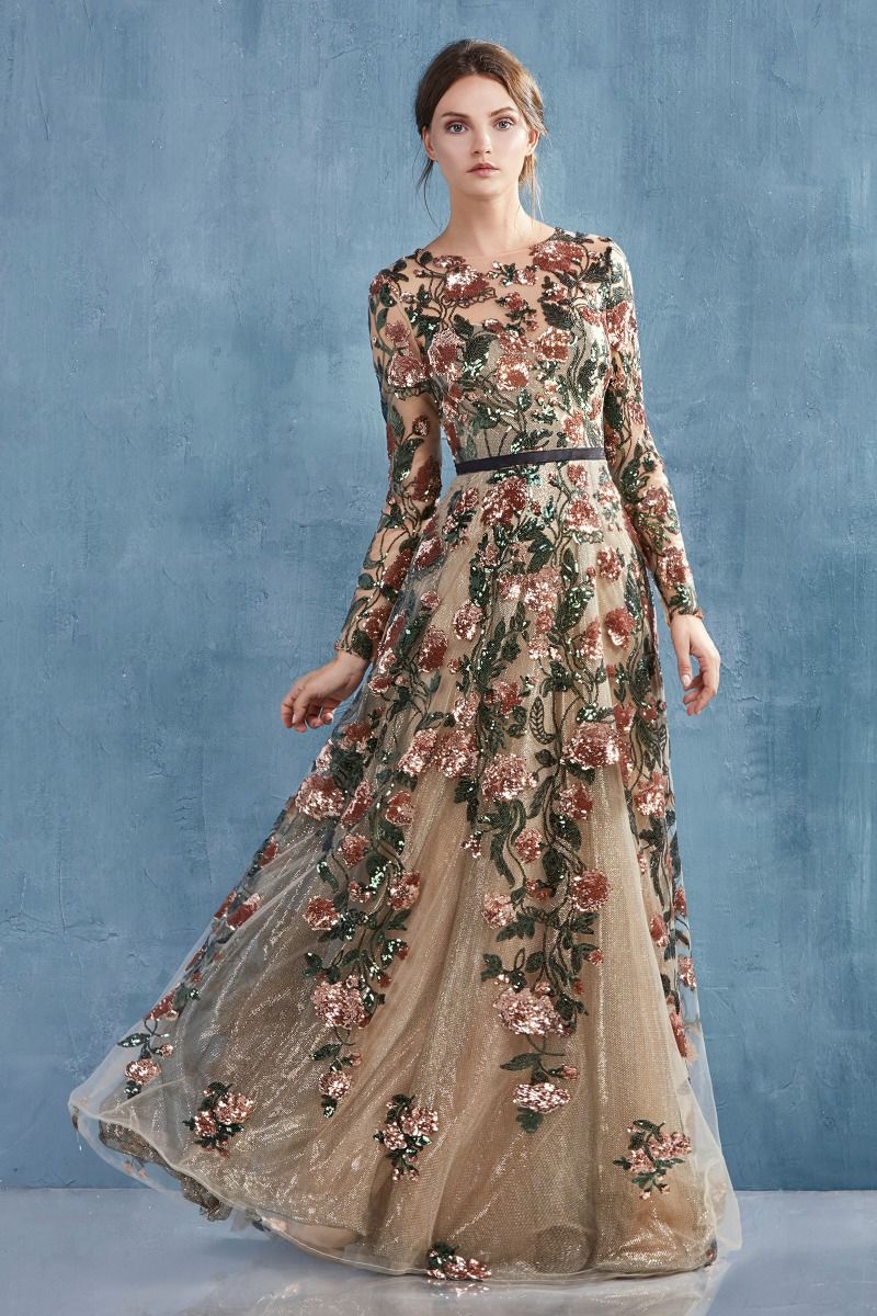 A0926 Savannah Sequin Gown Andrea & Leo