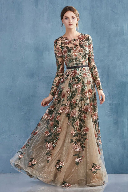 A0926 Savannah Sequin Gown Andrea & Leo
