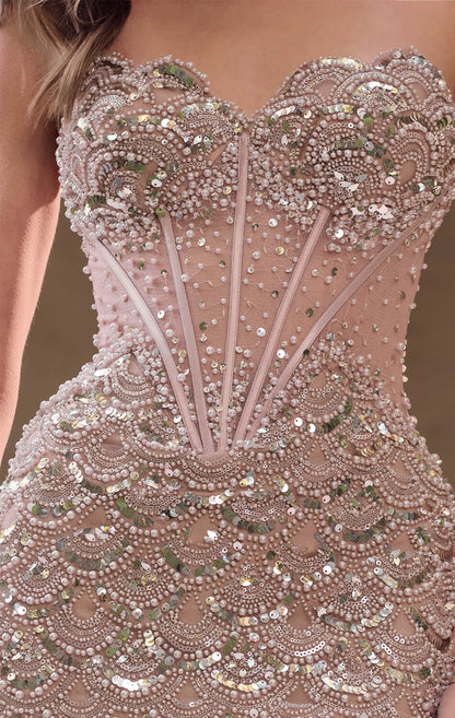A1481 Sequin Siren Mermaid Gown Andrea & Leo