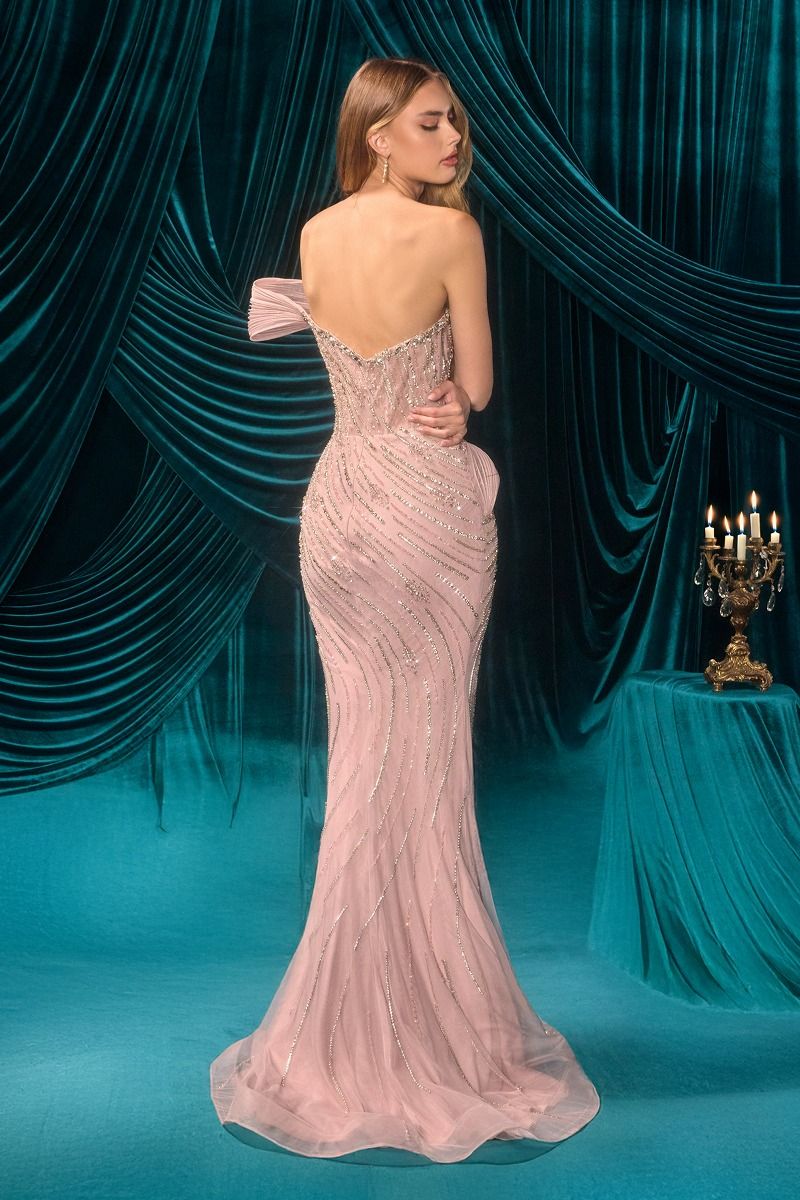 A1504 Odette Beaded Mermaid Gown Andrea & Leo