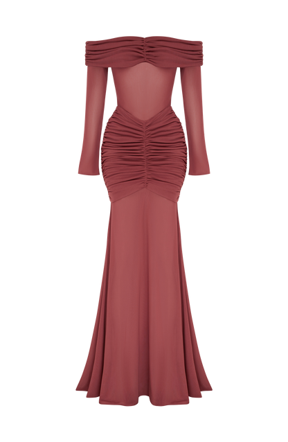 Arlena Maxi Dress Rose Brown