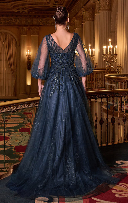 CHARITY GOWN TULLE A- GOWN WITH SHEER SLEEVES