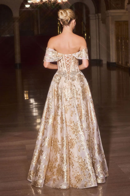 Glenna Gown Off The Shoulder Floral Ball Gown