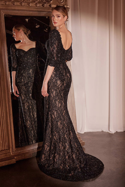 Liesel Gown LONG SLEEVE LACE FITTED DRESS & OVERSKIRT
