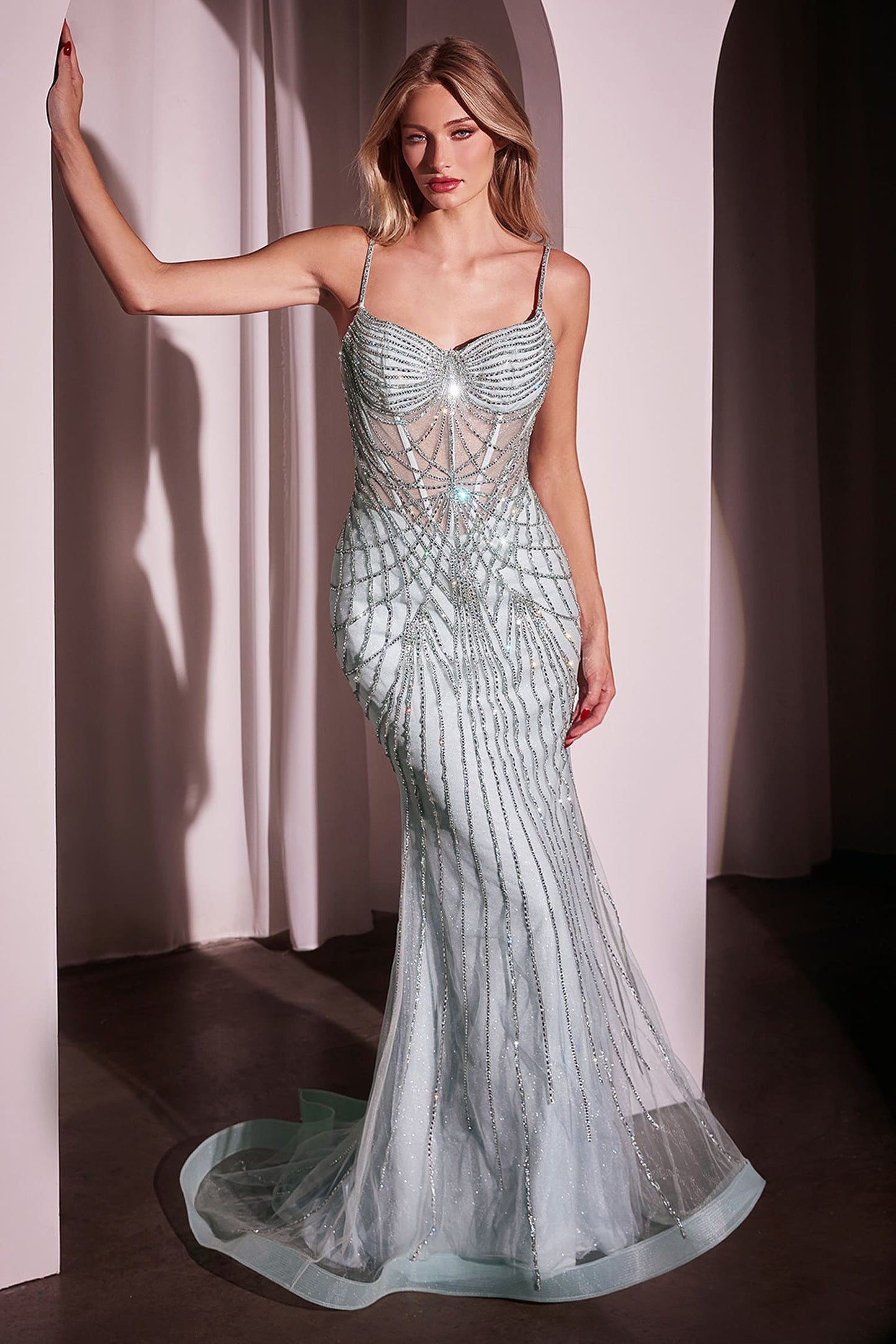 Gale Gown Sweetheart Crystal Beaded Prom Gown