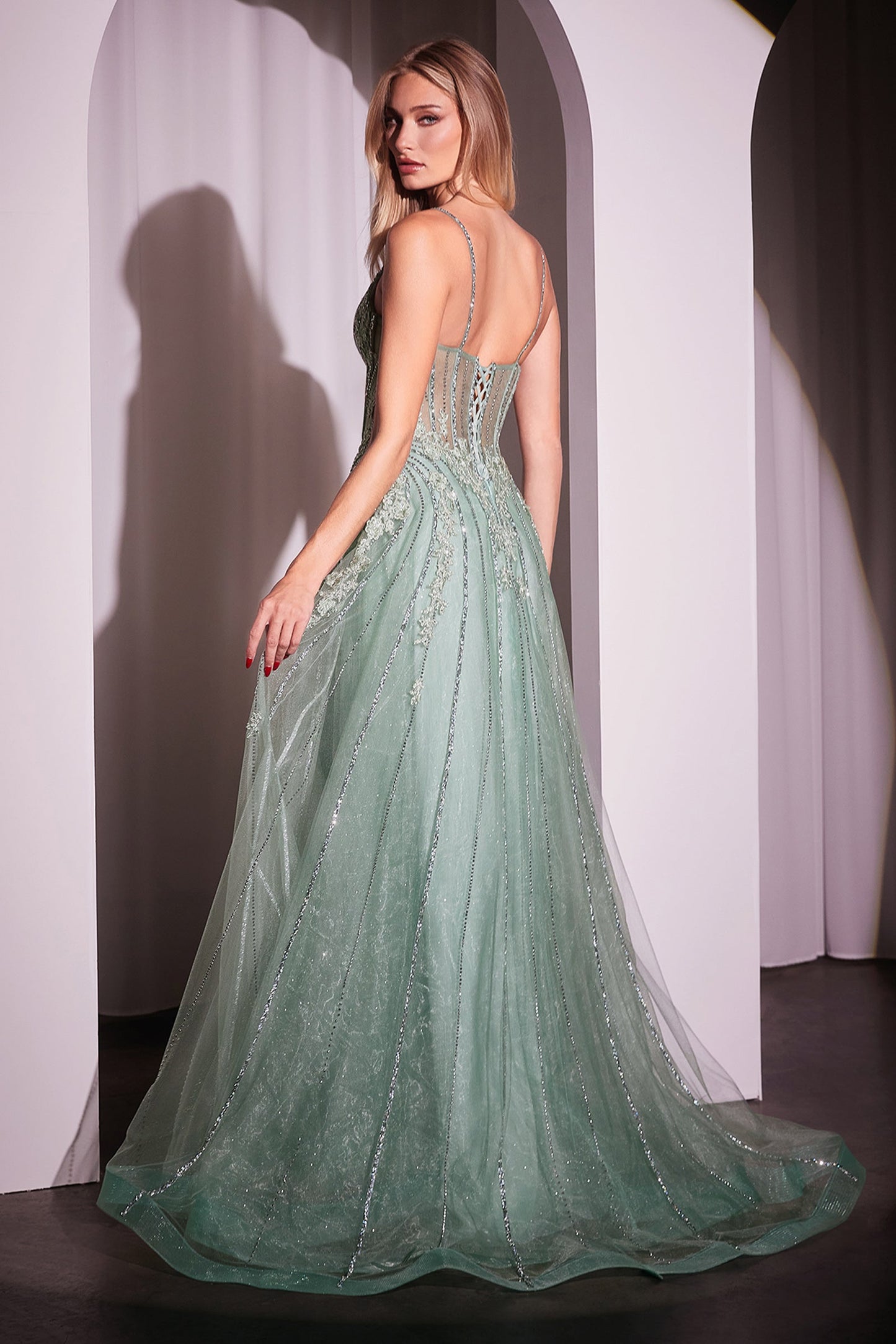 Wynter Gown Crystal-Embellished A- Tulle Dress