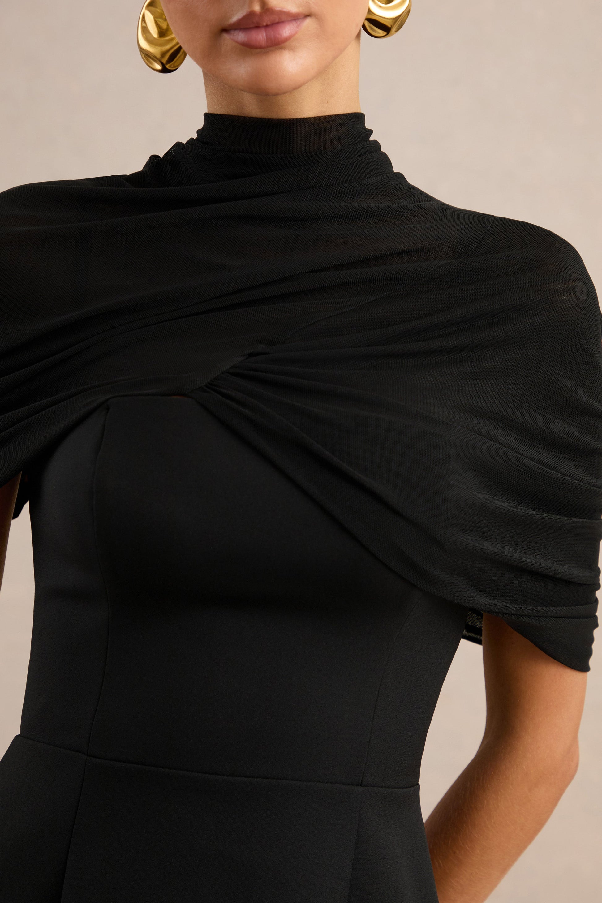 Veda | Black Square-Neck Mini Dress