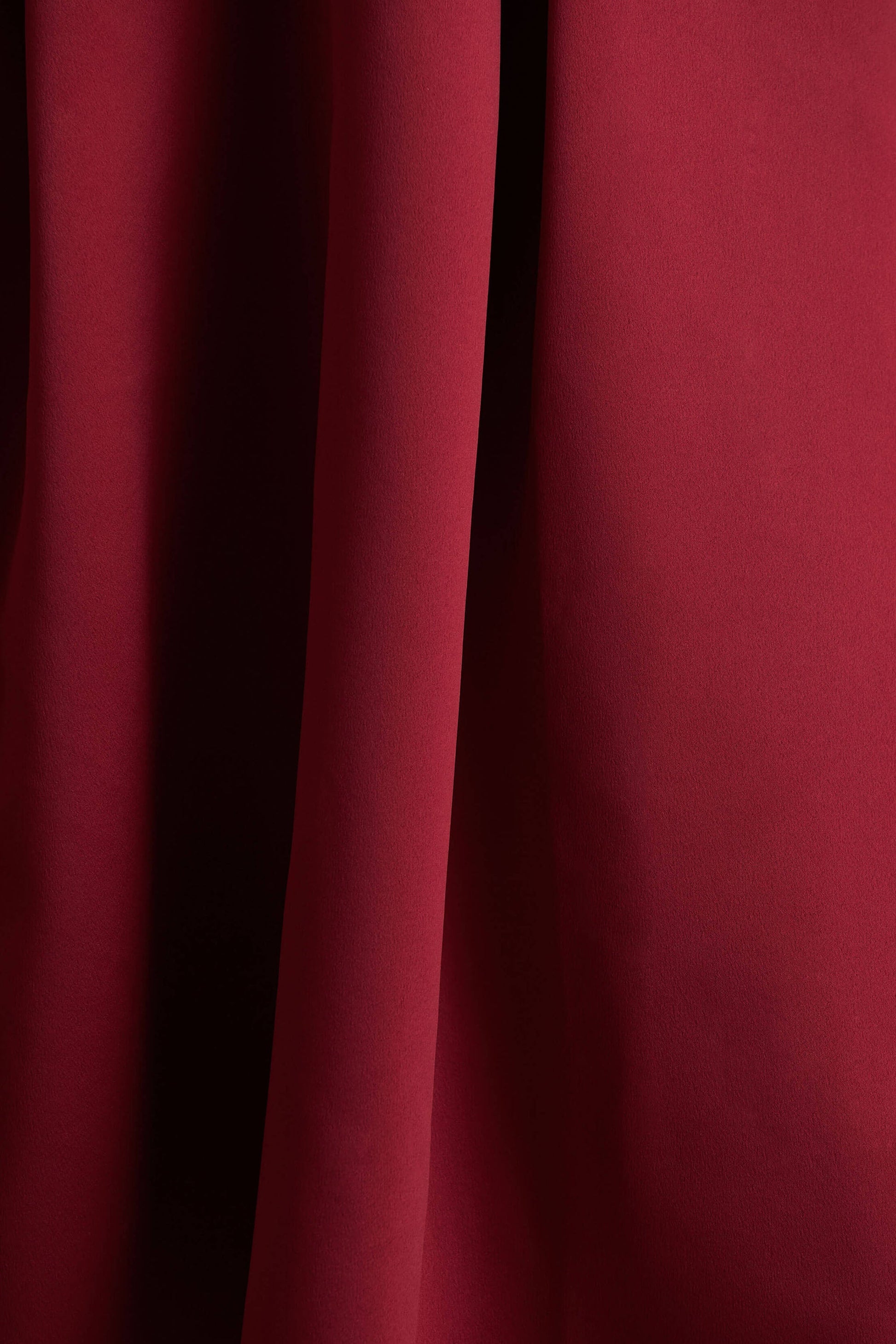 Promises | Red Satin Bandeau-Neck Midi Dress