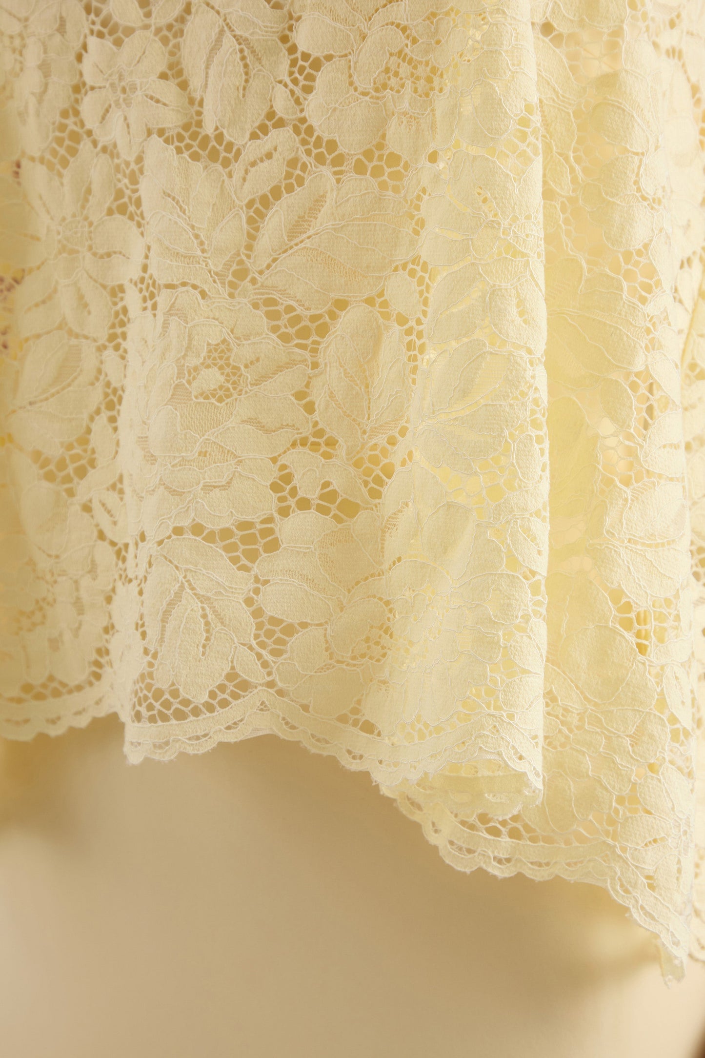Clemency | Lemon Lace And Matte Satin Bandeau Maxi Dress