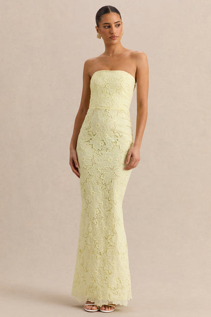Suzie | Lemon Lace Bandeau Maxi Dress