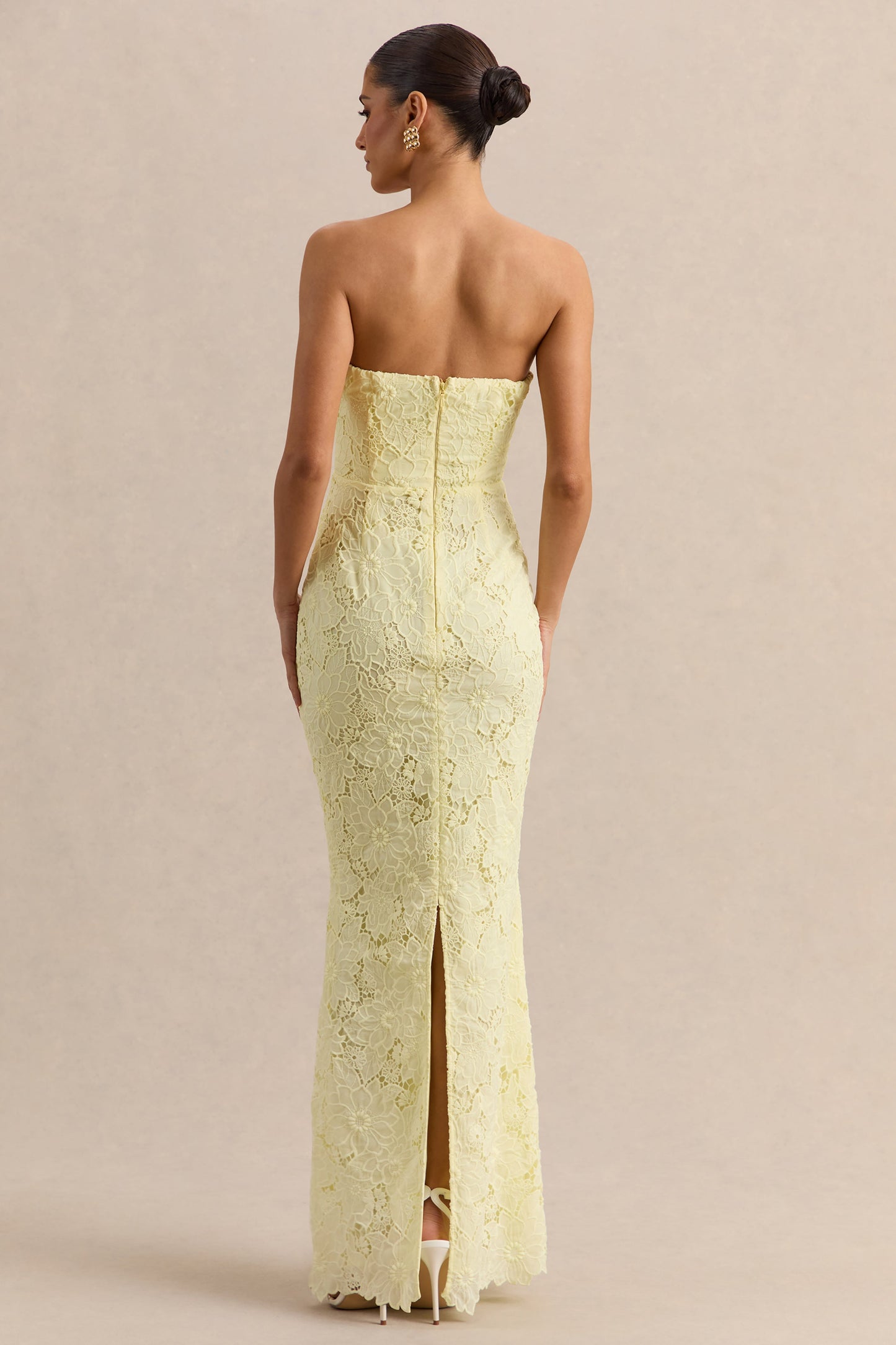 Suzie | Lemon Lace Bandeau Maxi Dress
