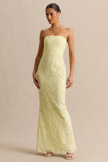 Suzie | Lemon Lace Bandeau Maxi Dress