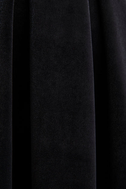 Seraphic | Black Velvet Puff-Sleeve Midi Dress