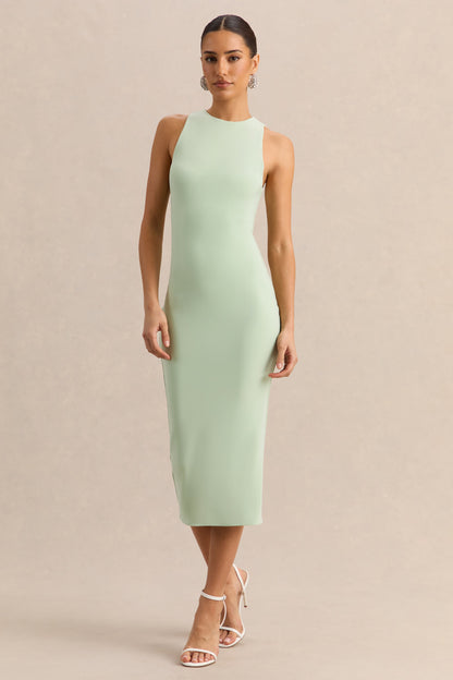 Mirana | Mint High-Neck Midi-Dress