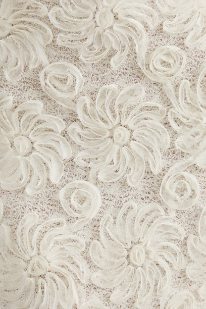 Xara | White Lace Bardot-Neck Maxi Dress