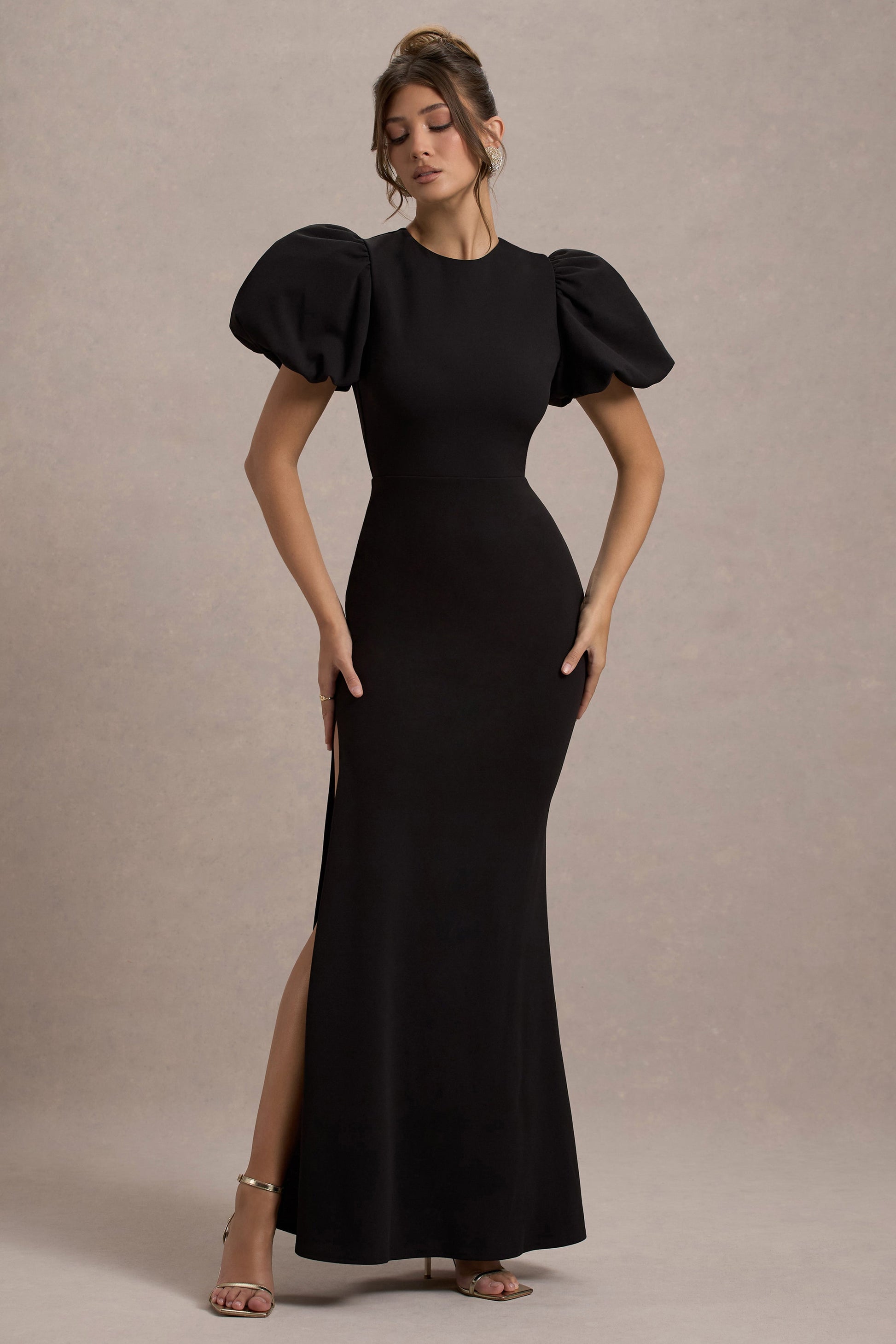 Love Letters | Black Puff-Sleeve Maxi Dress